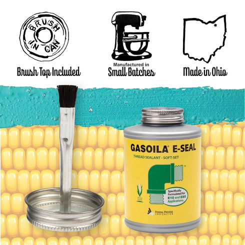 Gasoila Thread Sealant for Ethanol E10 & E85, Non-Hardening, Non-Toxic Dark Green Paste, 1/4 Pint