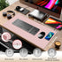 Desk Mat with Wireless Charging, Pink Mouse Pad with Charger, Large Leather Computer Mouse Pad for Keyboard and Mouse