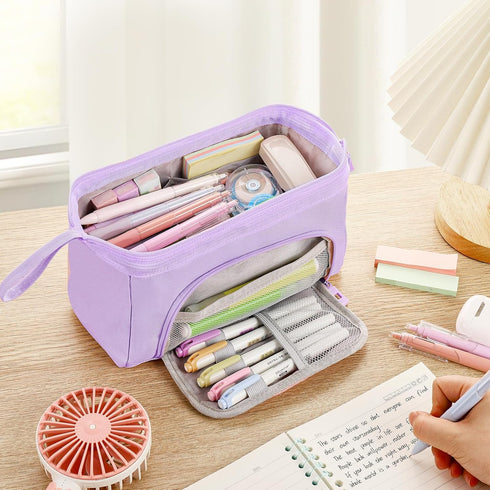 Large Pencil Case for Girls, Big Capacity Pouch for Back to School Supplies, Cute Organizer for Teens