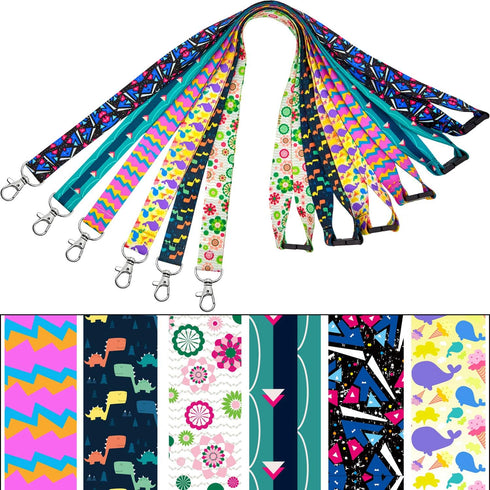 YOUOWO 6 Pack Lanyards with ID Badge Holder, Vertical for Cruise Keys, Breakaway Safety Quick Release