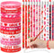 JUNEBRUSHS 72Pcs Valentine's Day Party Favors Set, 36Pcs Valentines Day Pencils with 36Pcs Silicone Bracelets