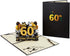 HOMANGA 60th Birthday Pop Up Card, 3D Greeting Card with Note and Envelope, Gifts for Husband, Wife, Men, Women