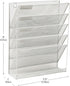 Mind Reader 5-Tier Vertical File Storage Desktop Organizer, Wall Mount, White Metal Mesh