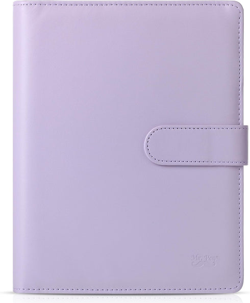 Mr. Pen Leather Planner Binders, Composition Notebook Cover, Refillable, 6 Ring (A5, Purple)
