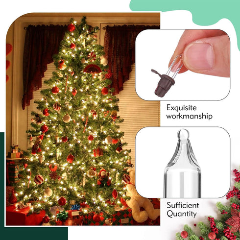 60 Count Bulbs Bulbs White,12Vx0.08A) Mudder Christmas Replacement Mini Light with Base Christmas Tree Incandescent