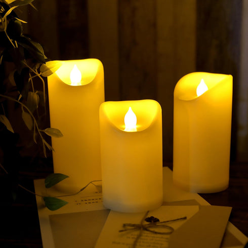iZAN 1PCS Battery Operated Flameless LED Candle with Timer, Waterproof Flickering Decorative Light