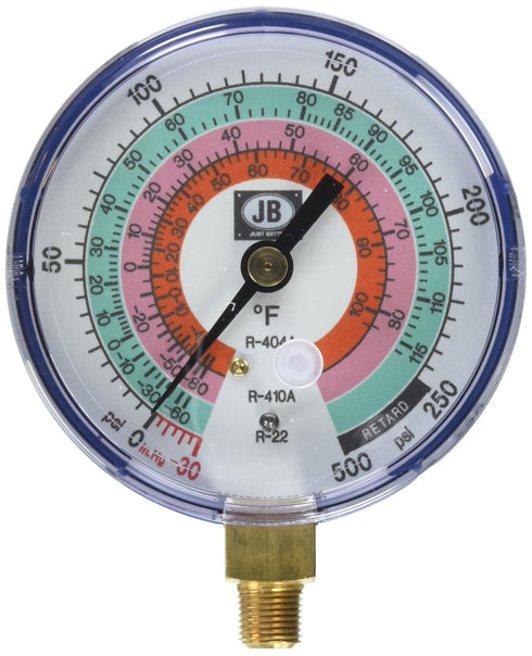 JB Industries M2-820 Glow In The Dark Manifold Gauges - 3-1/8"