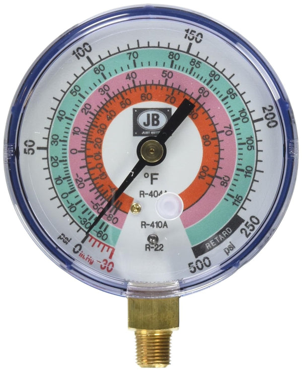 JB Industries M2-820 Glow In The Dark Manifold Gauges - 3-1/8"