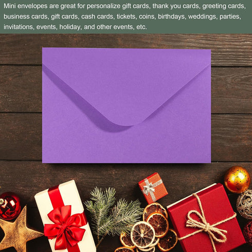 YOKIVE 50pcs Gift Card Envelopes, 6 x 4 Inch Mini Envelopes for Thank You Cards and Graduation Greetings (Purple)