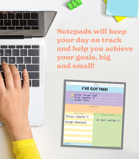 Carson Dellosa 3-Pack Notepad Set, 5.75" x 6.25", 50 Sheets for Productivity, To Do List, Office Supplies