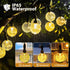 SeaShine 13ft 20LEDs IP65 Rechargeable Battery Operated String Lights - Crystal Globe String Lights, Waterproof Battery