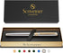 Scriveiner Silver Chrome Rollerball Pen - Luxury Pen with Real Gold Plating, Best Gift Set