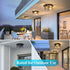 SAYTOP 2-Light Outdoor Ceiling Light with Motion Sensor Flush Mount Round Porch Light, Industrial Dusk to Dawn Ceiling