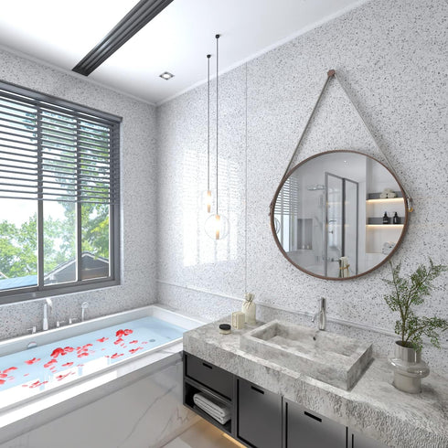 Glossy Marble Paper for Countertop Marble Peel and Stick Wallpaper Granite Wallpaper White Marble Sticker Waterproof Marble Self Adhesive Wallpaper 15.7 197 Easy to Install & Clean, Removable by MelunMer