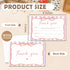 BWTRVL Set, B05 Kids Thank You Cards with Envelopes, Pink Ribbon Theme Fill in the Blank Thank You Notes for Kids