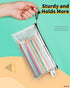 Smarpau Pencil Pouch 24PCS, 9.3" x 4.7" Waterproof Zipper Bags for Organizing, Travel, Office, Home Storage - Black
