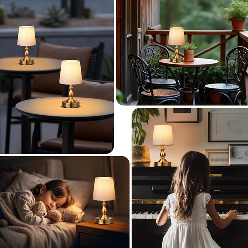 5200mAh 3-Level Dimmable PARTPHONER Mini Cordless LED Table Lamp, Rechargeable Battery Operated Lamp, Brightness, Touch