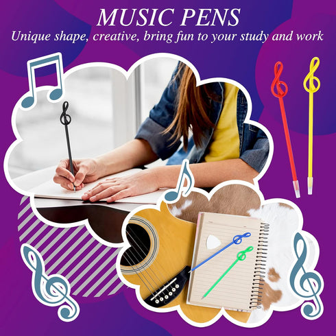Lincia 100 Pcs Music Ballpoint Pens, Novelty Musical Note Gifts, Decorative Party Favors for Piano Teachers, Mixed