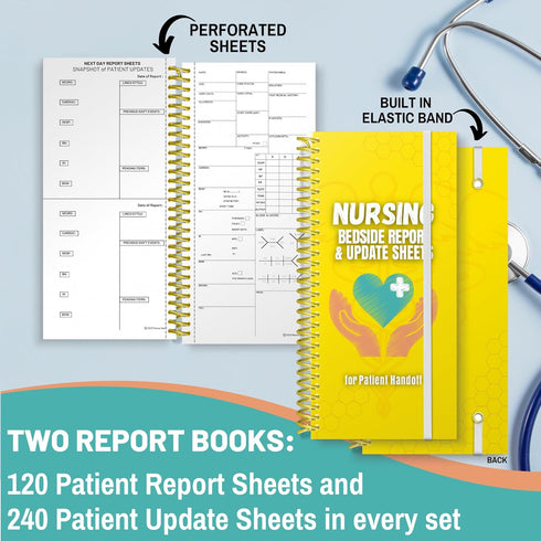 Nurse Essentials Report Book, Patient Templates Set of 2, Nursing Clinicals, Nurse Appreciation Gift for Nursing