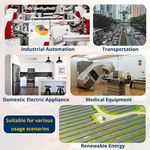 Single Phase Semi-Conductor Relay Module SSR-80DD, Input 3-32V DC Output 5-220VDC for Industrial Automation