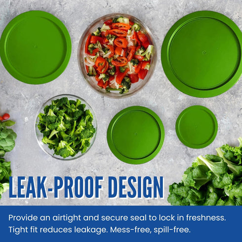 Replacement Lids for Pyrex 4-Cup Glass Food Storage Container Bowls, 6-Inch Plastic Round Lids Covers, Airtight &