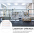 TEHAUX Metal Test Tube Drying Rack, White, 30x30cm, Portable Lab Drying Equipment for School Laboratory Utensil