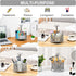 Marbrasse Mesh Desk Organizer, 360-Degree Rotating Multi-Functional Pen Holder, 4 Compartments