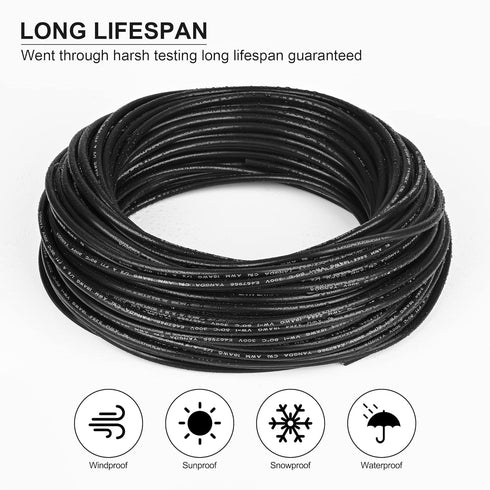Lesnlok 16 2 16 50FT 2 Gauge Electrical Wire Conductor, AWG Stranded PVC Oxygen-Free Copper Cable, Core Flexible