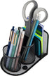 Desktop Organizer, Pen Cup, Mail Sorter, Accessory Storage for Workspace, Office, Metal Mesh, Black