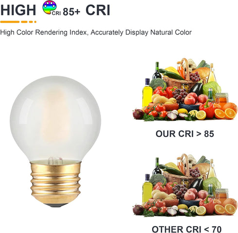 Frosted LED Ceiling Fan Light Bulbs, E26 Base 2700K Soft Warm White, Dimmable 25W Equivalent, 6 Count