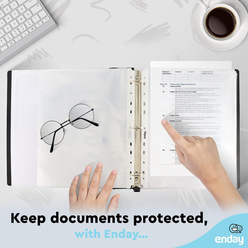 Clear Sheet Protectors for 3 Ring Binder, 50 Pack Non Glare, Heavy Duty 8.5” x 11” Plastic Page Protector Binder