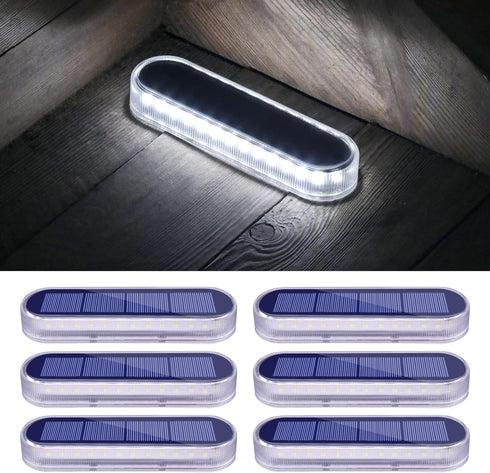 Honalia Solar Deck Dock Driveway Lights Outdoor Solar Powered Waterproof, Cool White