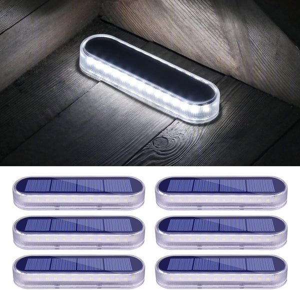 Honalia Solar Deck Dock Driveway Lights Outdoor Solar Powered Waterproof, Cool White