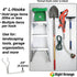 25-Pack 4" Steel Pegboard Hooks L Hook, Black - Will Not Fall Out, Fits Any Peg Board - Organize Tools, Accessories