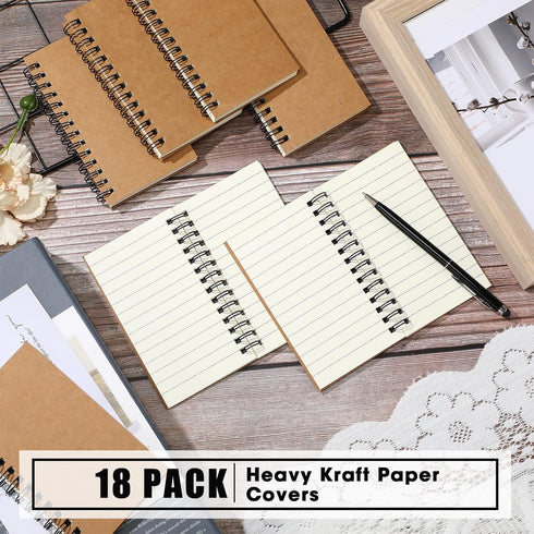 Jutom Small Spiral Notepad Bulk Journal - 5 x 3'' Pocket Memo Pads, 120 Pages for Note Taking