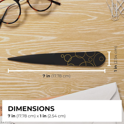Uncommon Desks Letter Opener - 3 Pack Plastic Letter Openers with Trendy Designs, Ergonomic Handle for Comfort