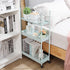 KINGRACK 3-Tier Rolling Utility Cart with Wheels, Metal Slim Storage Organizer for Kitchen, Office, Bathroom, Mint Green