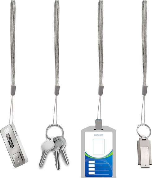 Wisdompro 50 Pack Hand Wrist Strap Lanyard, 7 inch Short Nylon String for USB Flash Drives, Gray