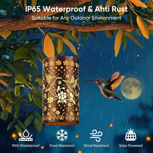 Hummingbird 1 Pack Solar Lanterns Outdoor Waterproof: Mothers Day Gifts for Women Mom Grandma - Decorative Hanging