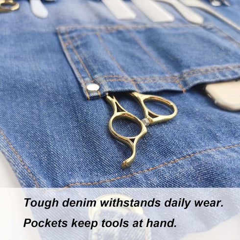 Stylish Denim Apron for Women with Pockets - Perfect for Hair Stylists and Plus Sizes