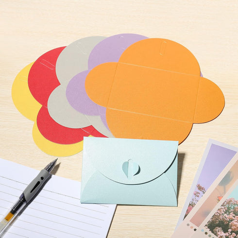 PATIKIL Mini Envelopes, 24 Pack Heart Clasp Tiny Items Storage, Cute Present Card Holder for Wedding Party