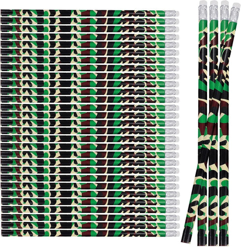 jojofuny 150 Pcs Camouflage Wooden Pencils for Kids, Stationary Gift Drawing Tool with Eraser