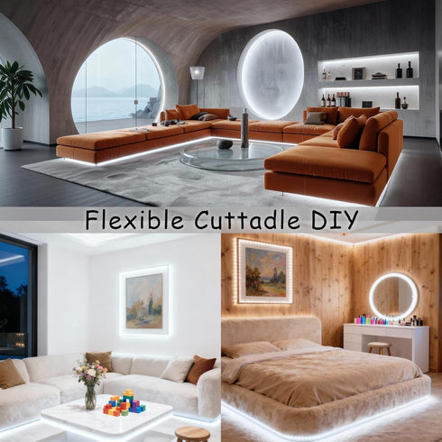 Dimmable 30 540 Led Strip Lights for Bedroom FT Leds Rope Light Flexible Super Bright White Tape Lights for Ceiling