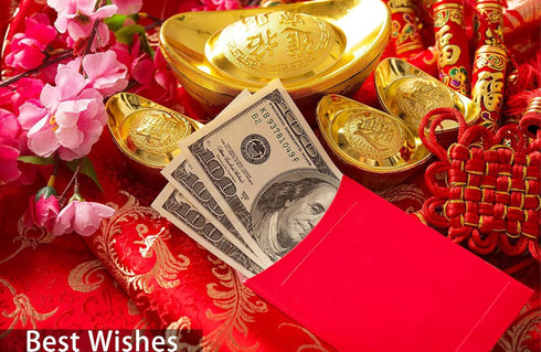 Red Envelopes for Chinese New Year of The Dragon 2024, Lucky Money Envelopes with 6 Gold Embossed Patterns, 36Pcs Medium