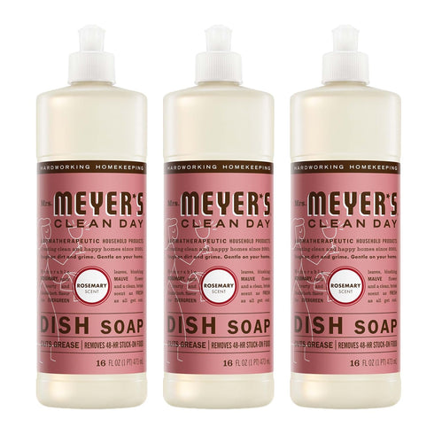 MRS. MEYER'S CLEAN DAY Liquid Dish Soap, Rosemary Scent, 16 Ounce Bottle,