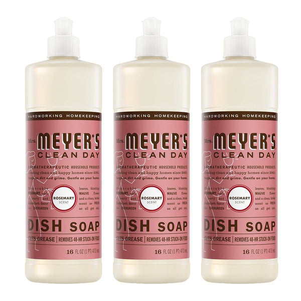 MRS. MEYER'S CLEAN DAY Liquid Dish Soap, Rosemary Scent, 16 Ounce Bottle,