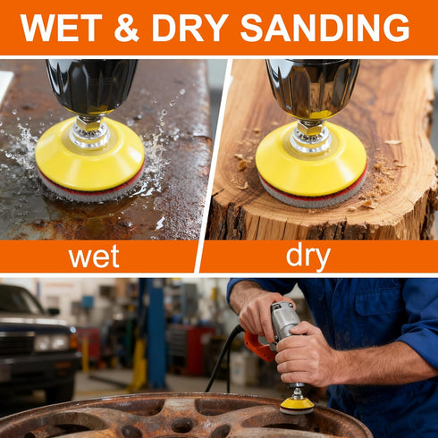 64 2 Inch 180 3000 1/4 PCS Sanding Disc Pad,Hook and Loop Sanding Pads to Wet Dry Sponge Sandpaper with Shank for Drill