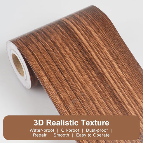 JUNART Tape(10cm1000cm), Wood Grain Repair Self-Adhesive Waterproof Realistic Textured Repair Duct Tape for Tables