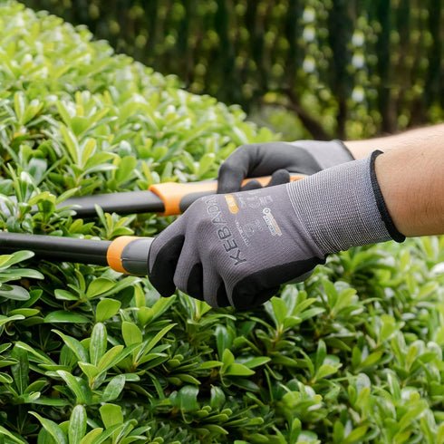 W2 Work Gloves for Men and Women, Touchscreen Nitrile Coated Gloves for Gardening and Mechanic Work
