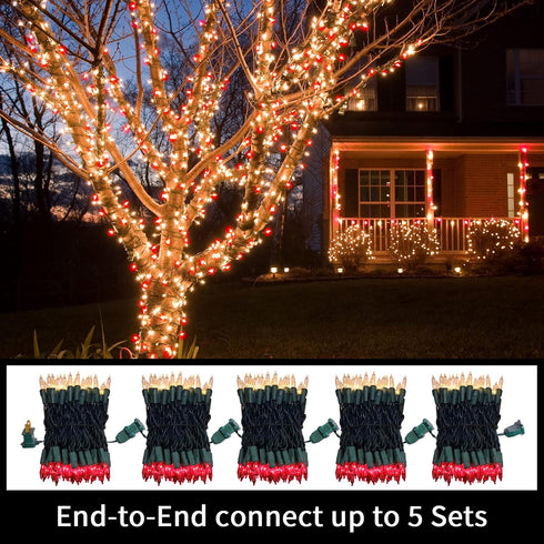 100 20 LAMPHOME Red Clear Valentine's String Lights Mini Incandescent Fairy Light Decor Ft Green Wire Christmas Lifgt